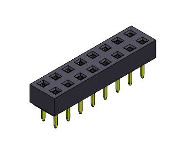 หัวต่อตัวเมีย 2.54 มม. แบบจุ่มสองแถว 2 * 2PIN ถึง 2 * 40PIN H = 3.50 มม.