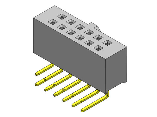 ขั้วต่อพินหญิง R / A TYPE สองแถว 2.54 มม. 2 * 2PIN ถึง 2 * 40PIN H = 8.50 มม.
