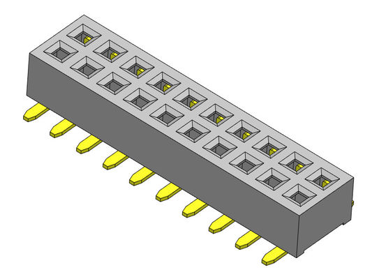 หัวต่อตัวเมีย 1.27 มม. สองแถวพร้อมหมุด SMT ประเภท 1 * 3PIN ถึง 1 * 40PIN H = 2.00 มม.
