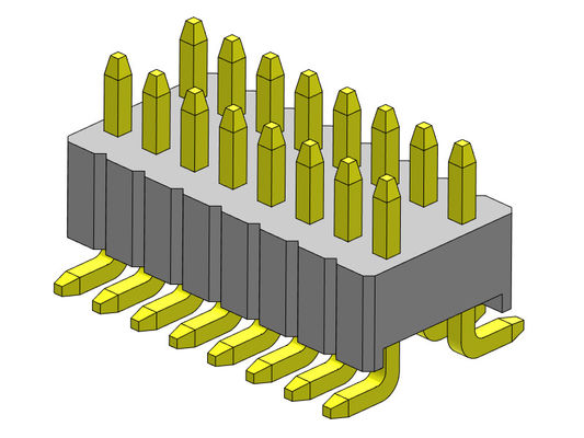 SMT ประเภทหัวเข็มสองแถว 1.27 * 2.54 มม. 2 * 2PIN ถึง 2 * 50PIN SQ0.46 มม.