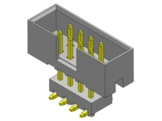ขั้วต่อหัวต่อ SMT Dip Box ยกระดับ 2.00 มม. 2 * 4-2 * 25 พิน Nylon6T 2AMP