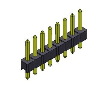 ขั้วต่อหัวเข็ม 2.54 มม. แถวเดียวแบบตรง 1*2PIN ถึง 1*40PIN H=2.54 มม.