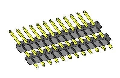 ขั้วต่อหัวเข็ม 2.54 มม. สองแถวแบบตรง 1*2PIN ถึง 1*40PIN
