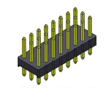 หัวต่อพิน 2.54 มม. สามแถว ประเภท DIP 3*2PIN ถึง 3*40PIN H=2.54 มม.