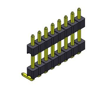 หัวต่อพิน 2.54 มม. สองแถว R/A TYPE 1*2PIN ถึง 1*40PIN H=2.54MM
