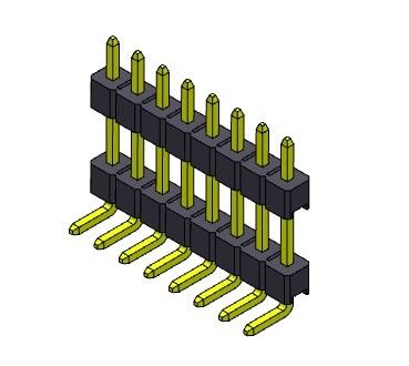 หัวต่อพิน 2.54 มม. สองแถว R/A TYPE 1*2PIN ถึง 1*40PIN H=2.54MM