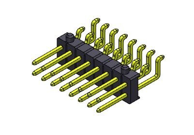 หัวต่อพิน 2.54 มม. แถวเดี่ยวประเภท SMT พร้อมหมุด 2 * 2PIN ถึง 2 * 40PIN H = 2.54 มม.