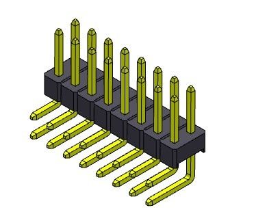 หัวต่อพิน 2.54 มม. แถวเดียว R/A TYPE 2*2PIN ถึง 2*40PIN H=2.54MM