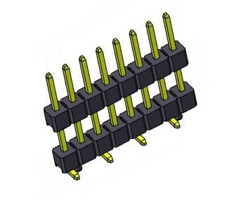 หัวต่อพิน 2.54 มม. สองแถว SMT TYPE พร้อมหมุด 1 * 2PIN ถึง 1 * 40PIN H = 2.54 มม.