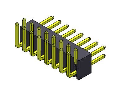 หัวต่อพิน 2.54 มม. แถวเดียว R/A TYPE 2*2PIN ถึง 2*40PIN H=4.30MM