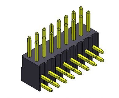 2.54 มม. แถวเดียวหัวต่อพินชนิด R / A 2 * 2PIN ถึง 2 * 40PIN H = 7.40 มม.