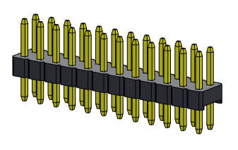 ขั้วต่อพินเฮดเดอร์ 2.00 มม. แบบจุ่มสองแถว 2*2PIN ถึง 2*40PIN H=2.00MM