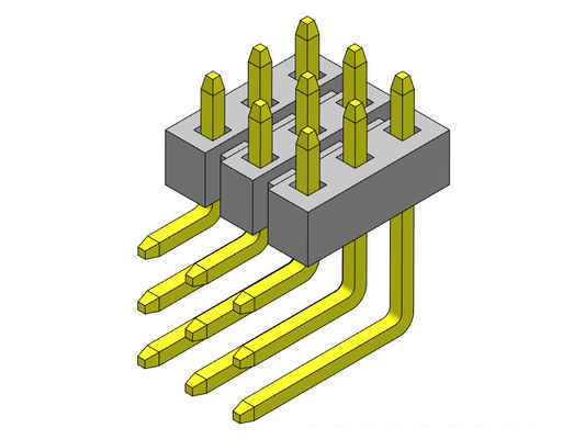 ขั้วต่อพินเฮดเดอร์ 2.00 มม. มุมขวาสามแถว TYPE 3*2PIN ถึง 3*40PIN H=2.00MM