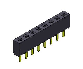 หัวต่อตัวเมีย 2.54 มม. แบบจุ่มแถวเดียว 1 * 2PIN ถึง 1 * 40PIN H = 5.00 มม.
