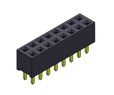หัวต่อตัวเมีย 2.54 มม. แบบจุ่มสองแถว 2 * 2PIN ถึง 2 * 40PIN H = 5.65 มม.