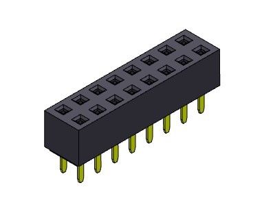 หัวต่อตัวเมีย 2.54 มม. แบบจุ่มสองแถว 2 * 2PIN ถึง 2 * 40PIN H = 5.00 มม.