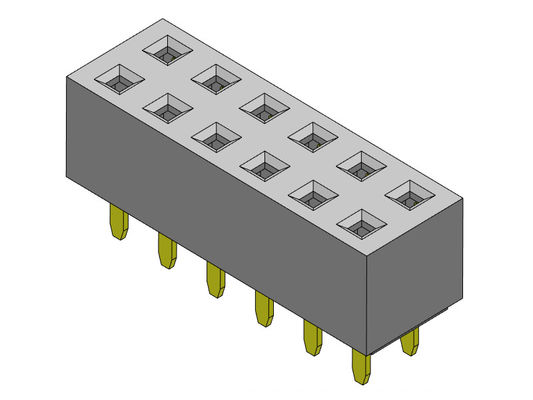 หัวต่อตัวเมีย 2.54 มม. แบบจุ่มสองแถว 2 * 2PIN ถึง 2 * 40PIN H = 5.00 มม.
