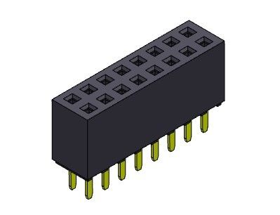 หัวต่อตัวเมีย 2.54 มม. แบบจุ่มสองแถว 2 * 2PIN ถึง 2 * 40PIN H = 8.50 มม.
