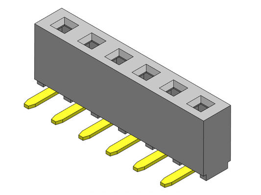 หัวต่อตัวเมีย 2.54 มม. มุมขวาจุ่มประเภท 1 * 2PIN ถึง 1 * 40PIN H = 5.00 มม.