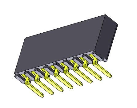 หัวต่อ PCB มุมขวา 2.54 มม. หัวเข็มหญิงประเภท Dip 1 * 2PIN ถึง 1 * 40PIN
