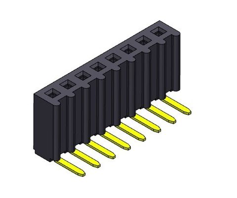 หัวต่อ PCB มุมขวา 2.54 มม. หัวเข็มหญิงประเภท Dip 1 * 2PIN ถึง 1 * 40PIN