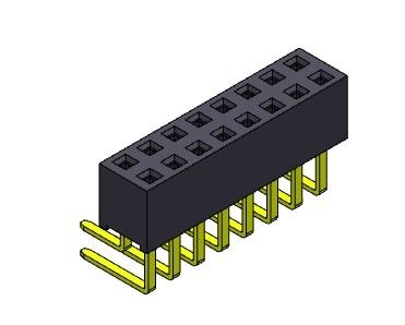 2.54 มม. คู่แถว R / A Dip TYPE PCB Header Connector 2 * 2PIN ถึง 2 * 40PIN