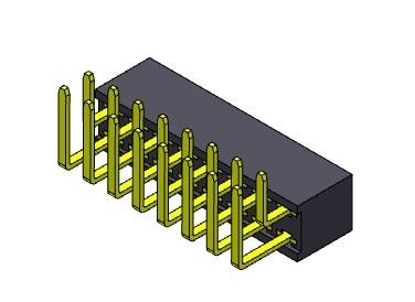 2.54 มม. คู่แถว R / A Dip TYPE PCB Header Connector 2 * 2PIN ถึง 2 * 40PIN