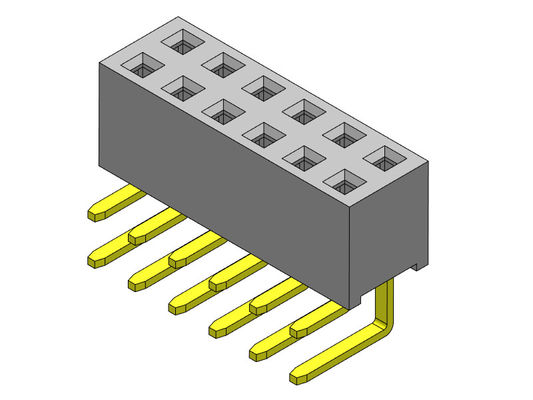 2.54 มม. คู่แถว R / A Dip TYPE PCB Header Connector 2 * 2PIN ถึง 2 * 40PIN