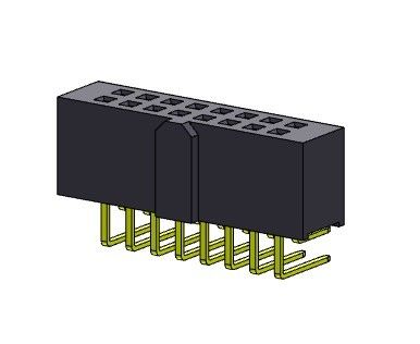 ขั้วต่อพินหญิง R / A TYPE สองแถว 2.54 มม. 2 * 2PIN ถึง 2 * 40PIN H = 8.50 มม.