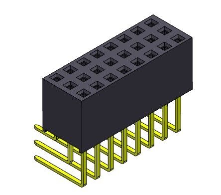 หัวต่อ PCB หญิง 2.54 มม. สามแถว R / A Dip TYPE 3 * 3PIN ถึง 3 * 40PIN