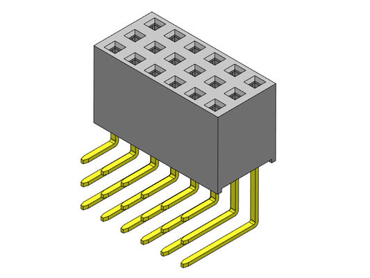 หัวต่อ PCB หญิง 2.54 มม. สามแถว R / A Dip TYPE 3 * 3PIN ถึง 3 * 40PIN