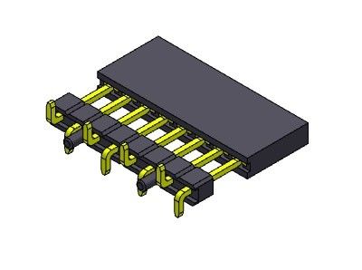 ตัวเชื่อมต่อส่วนหัวหญิง 2.54 มม. แถวเดียวยกระดับกดพอดี SMT ประเภท 1 * 2PIN ถึง 1 * 40PIN