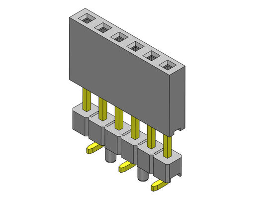 ตัวเชื่อมต่อส่วนหัวหญิง 2.54 มม. แถวเดียวยกระดับกดพอดี SMT ประเภท 1 * 2PIN ถึง 1 * 40PIN