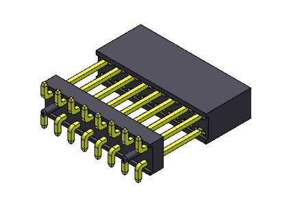 ตัวเชื่อมต่อส่วนหัวหญิง 2.54 มม. สองแถวยกระดับกดพอดี SMT ประเภท 2 * 3PIN ถึง 2 * 40PIN