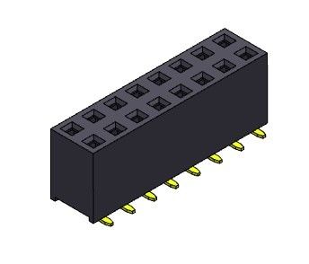 หัวต่อตัวเมีย 2.54 มม. สองแถว SMT TYPE 2 * 2PIN ถึง 2 * 40PIN H = 7.10 มม.