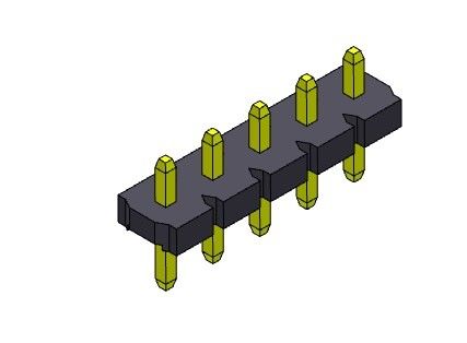 ขั้วต่อหัวเข็ม 5.08 มม. แถวเดียว ประเภทจุ่ม 1*2PIN ถึง 1*20PIN H=2.54MM