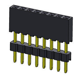 หัวต่อตัวเมีย 2.00 มม. แถวเดียวยกระดับ 1 * 2PIN ถึง 1 * 40PIN