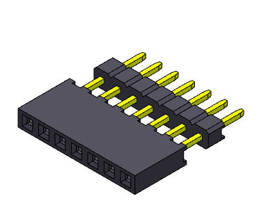 หัวต่อตัวเมีย 2.00 มม. แถวเดียวยกระดับ 1 * 2PIN ถึง 1 * 40PIN