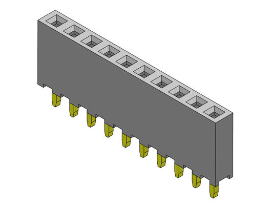 หัวต่อตัวเมีย 2.00 มม. แบบจุ่มแถวเดียว 1 * 2PIN ถึง 1 * 40PIN H = 6.35 มม.
