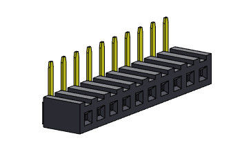 หัวต่อตัวเมีย 2.00 มม. แถวเดี่ยว R/A Dip TYPE 1*2PIN ถึง 1*40PIN H=4.30 มม.