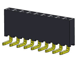 หัวต่อตัวเมีย 2.00 มม. แถวเดียว R/A Dip TYPE 1*2PIN ถึง 1*40PIN H=6.35 มม.