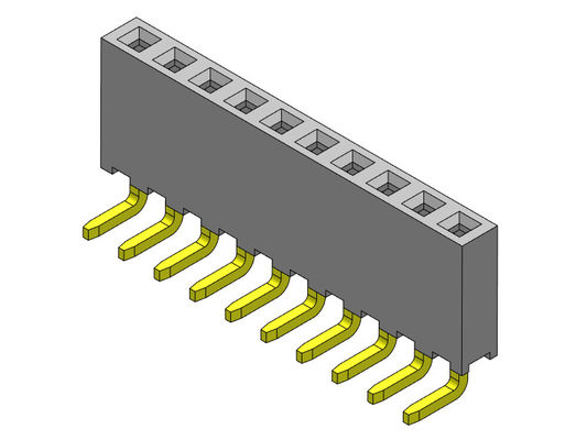 หัวต่อตัวเมีย 2.00 มม. แถวเดียว R/A Dip TYPE 1*2PIN ถึง 1*40PIN H=6.35 มม.