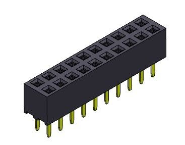 หัวต่อตัวเมีย 2.00 มม. แบบจุ่มสองแถว 2 * 2PIN ถึง 2 * 40PIN H = 4.00 มม.