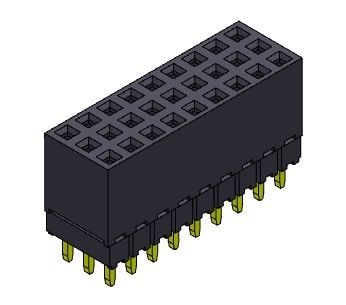 หัวต่อตัวเมีย 2.00 มม. สามแถวยกระดับประเภท 3 * 2PIN ถึง 3 * 40PIN