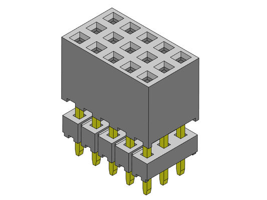 หัวต่อตัวเมีย 2.00 มม. สามแถวยกระดับประเภท 3 * 2PIN ถึง 3 * 40PIN