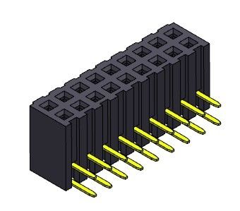 หัวเข็มหญิง 2.00 มม. ชนิดจุ่ม 2 * 2PIN ถึง 2 * 40PIN H = 4.85 มม.