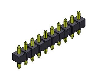 ขั้วต่อหัวเข็ม 2.00 มม. แถวเดียว ประเภทจุ่ม 1*2PIN ถึง 1*40PIN H=2.00MM