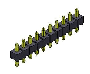 ขั้วต่อหัวเข็ม 2.00 มม. แถวเดียว ประเภทจุ่ม 1*2PIN ถึง 1*40PIN H=2.00MM