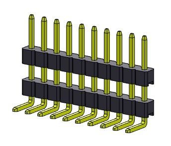ขั้วต่อพินเฮดเดอร์ 2.00 มม. กองแถวเดียว R/A TYPE 1*2PIN ถึง 1*40PIN H=2.00MM