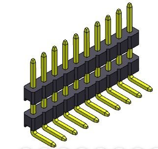 ขั้วต่อพินเฮดเดอร์ 2.00 มม. กองแถวเดียว R/A TYPE 1*2PIN ถึง 1*40PIN H=2.00MM
